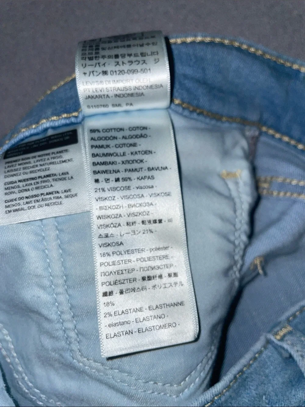 Levi's Light Blue Denim Jeans with Signature Back Pocket stretchy
